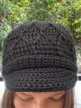 Pistil Black Crochet Brim Beanie Hat